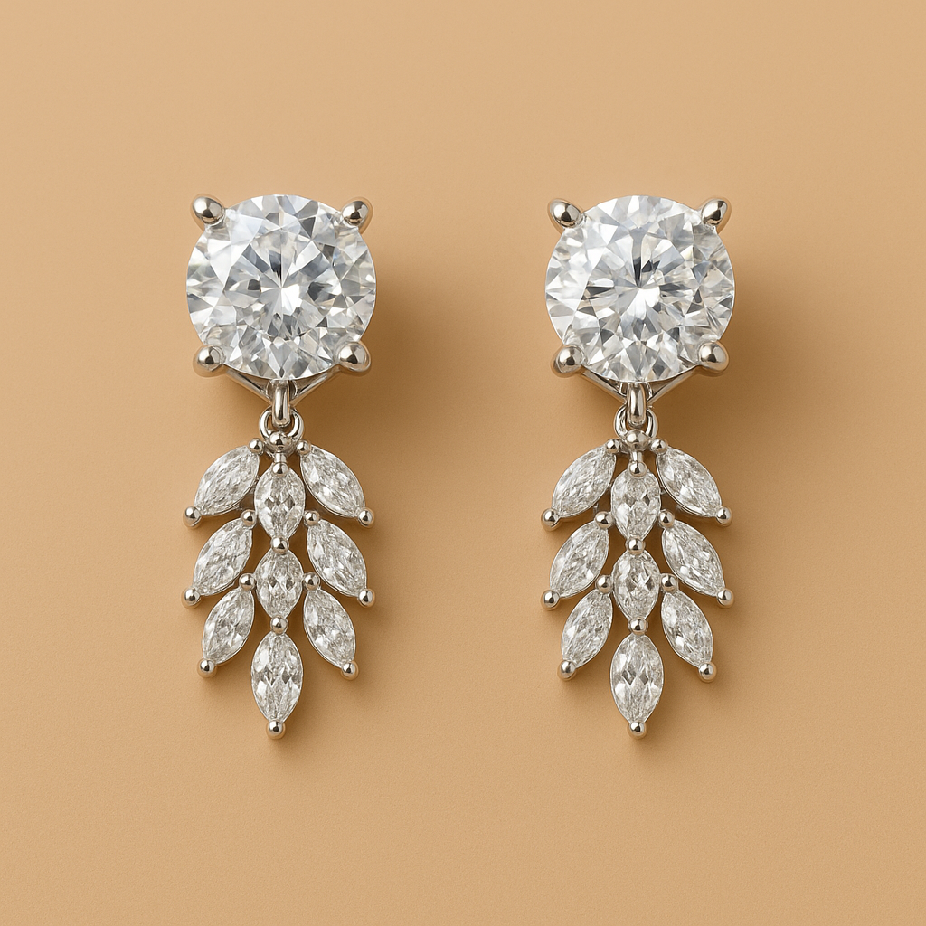 Celestial Fox Diamond Drop Earrings