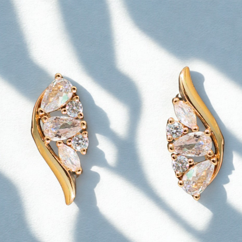 Graceful Bloom Crystal Vine Earrings